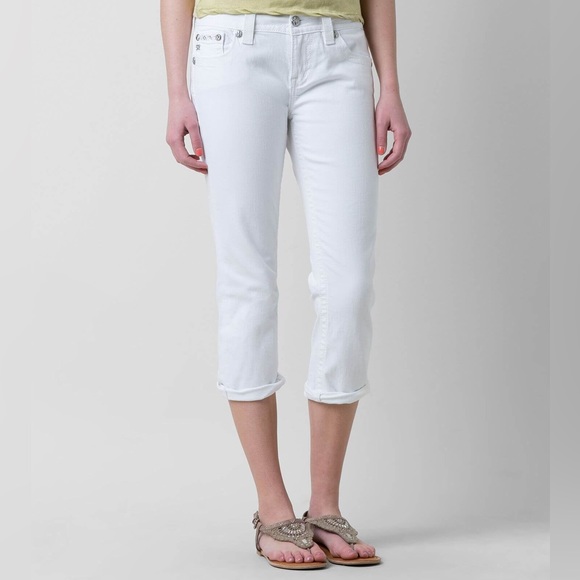 Miss Me Denim - Miss Me Easy Stretch White Cropped Jean Capris